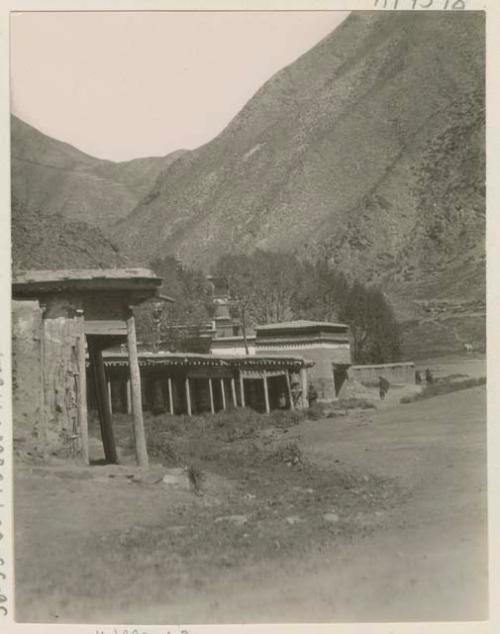 Sheds with prayer wheels hung inside, Labrang, Tibet