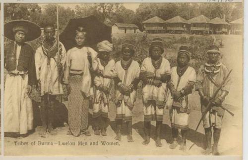 Group in front of buildings