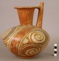 Polychrome pottery spouted jar