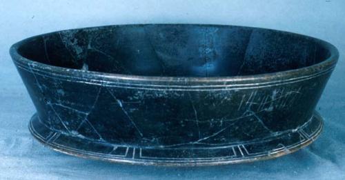 Incised blackware dish 16