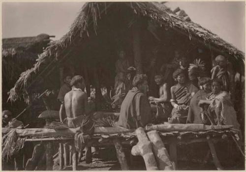 Group of people in front of a building