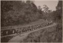 Group carrying bundles along a road