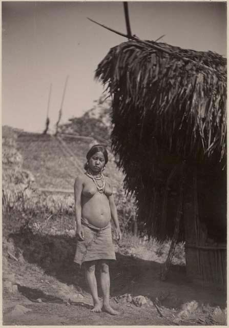 Woman standing in front of a building