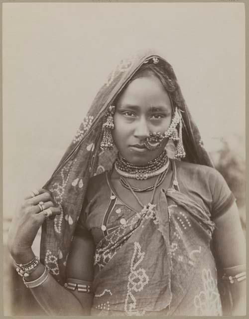 Woman in ornate jewelry