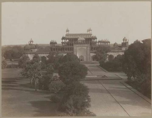 Building with several stories of archways and small domes