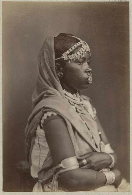 Studio portrait of woman in sari