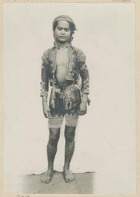 Bagobo man wearing traditional clothing