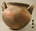Pottery jar, with handles, 4 human figures