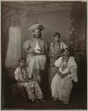 Kandian chief and family posing in richly decorated room