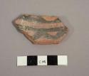 Ceramic body sherd with geometric design painted on exterior