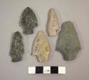 Chipped stone projectile points, stemmed