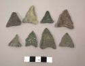 Triangular arrowheads, notched base