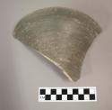 Ceramic flared rim sherd with plain burnished exterior and interior