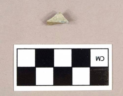 Gray stoneware body sherd with blue glaze, possible Westerwald