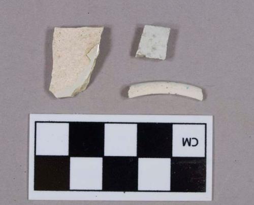 Two pearlware body sherds; one pearlware footring sherd
