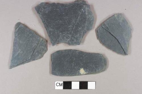 Dark gray roofing slate fragments