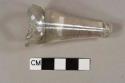 Glass, handblown, stem fragment, clear, leaded, inverted baluster, air inclusion