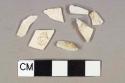 White undecorated earthenware (likely all pearlware) fragments