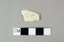 Whiteware vessel body fragment, lead glaze, undecorated, possibly pearlware