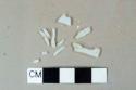 Milk glass vessel fragments, undecorated