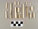 Kaolin pipe stem fragments; one smoked; largest bore is 6/64"