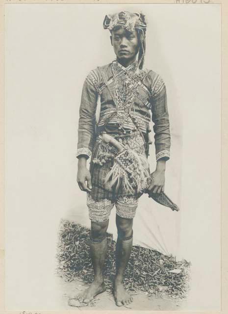 Bagobo man wearing traditional clothing