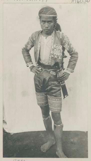 Bagobo man wearing traditional clothing