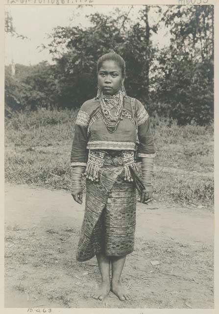 Bagobo woman wearing traditional clothing