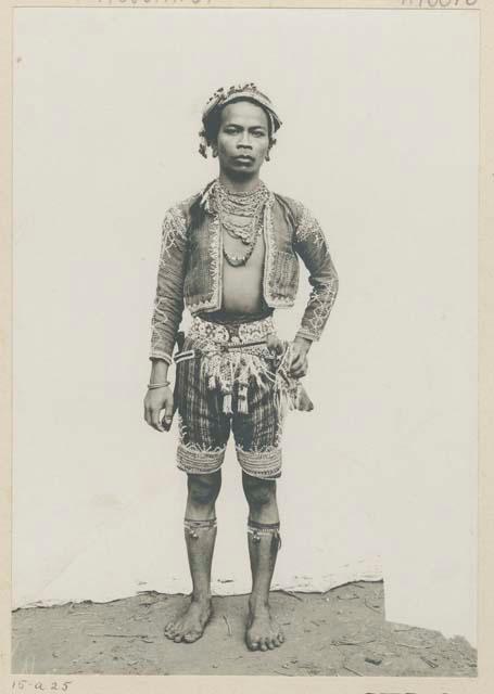 Bagobo man wearing traditional clothing