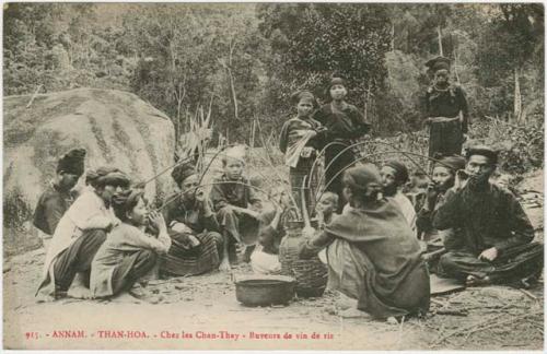 Group drinking rice wine