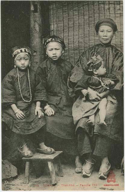 Woman with three children