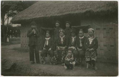 Group in front of building