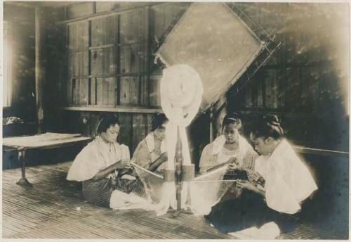 Girls making net