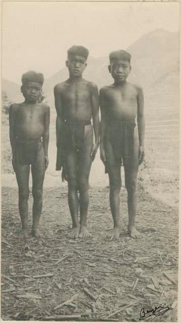 Three boys standing