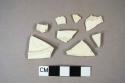 Six creamware body sherds; two creamware base sherds