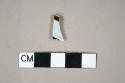 Banded and rouletted blue and brown factory decorated pearlware rim sherd