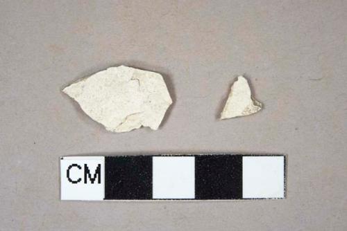 Unidentified refined earthenware body sherds, glaze missing from both sides