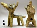 2 pottery zoomorphic figurines (coyotes)
