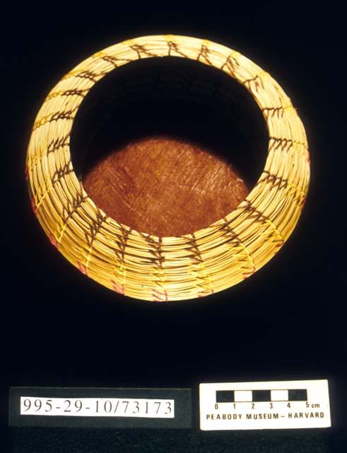 Coiled bowl-shaped basket