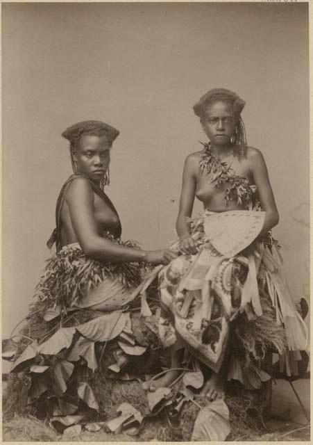 Studio portrait of two women