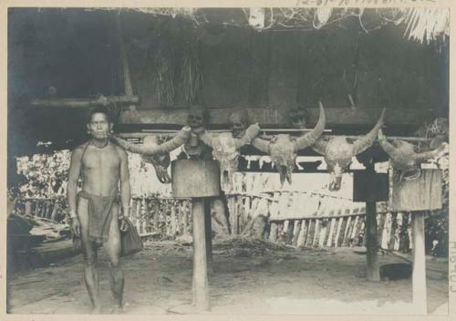 Wise old man of Banaue, with some of his hunting trophies