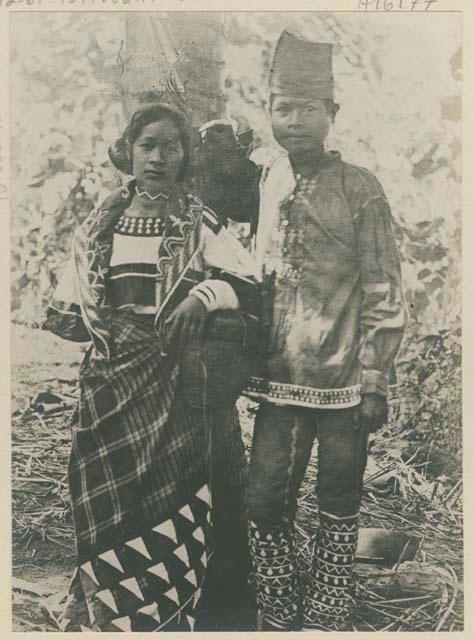 Bukidnon man and wife in traditional dress