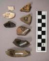 8 flint flakes, including cream, tan and brown colored stone