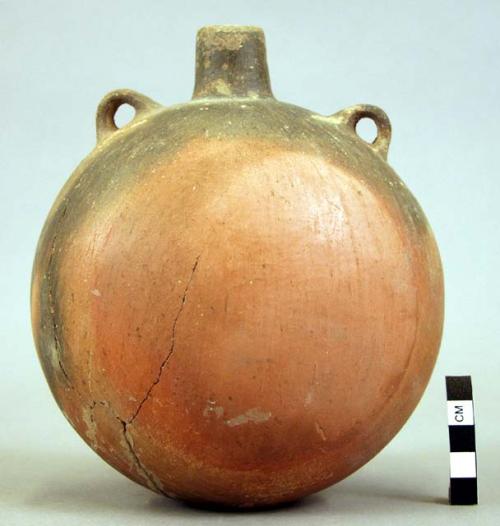 Pottery vessel - bottle-shaped with two miniature handles