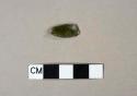 Textured olive green bottle glass fragment