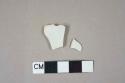 White lead glazed earthenware body fragment, undecorated, likely pearlware