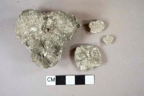 White mortar fragments