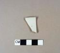 Undecorated white salt glaze stoneware rim sherd