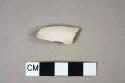 White Kaolin pipe bowl fragment, undecorated, heavily burned