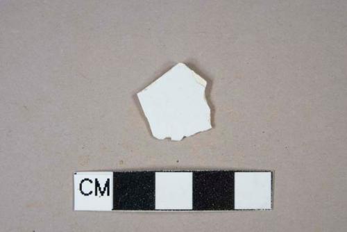 White lead-glazed whiteware vessel body fragment, undecorated